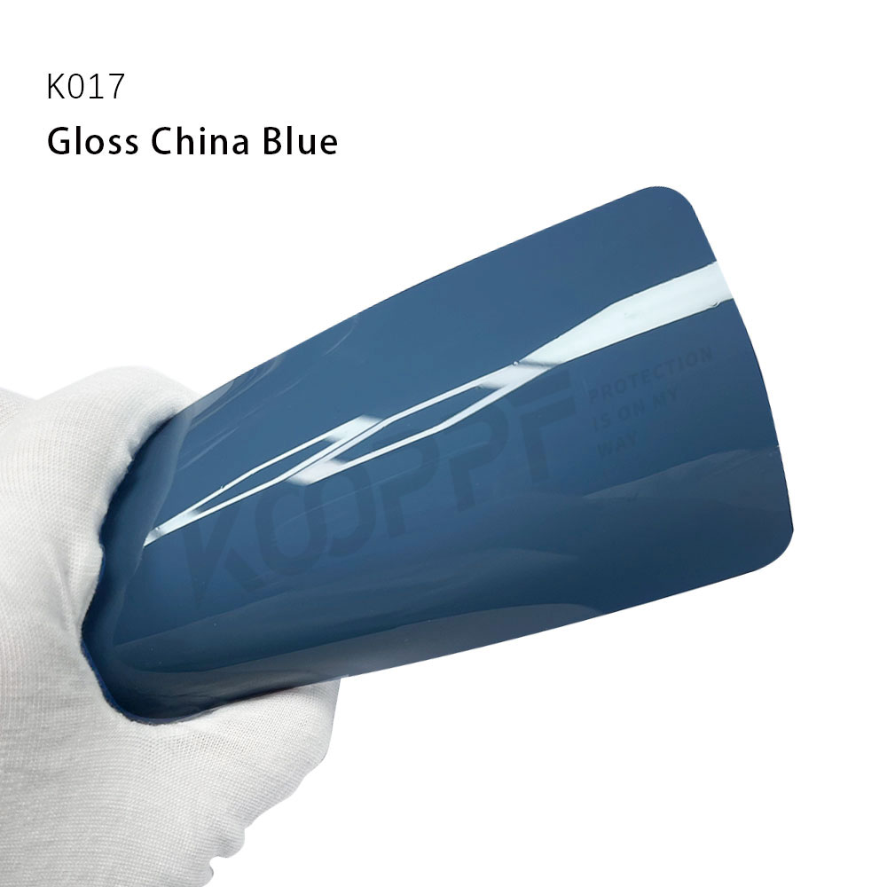 K017 Gloss China Blue TPU Etiqueta de protección de pintura de automóvil Coche desprendible Película de envoltura que cambia de color