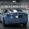 K017 Gloss China Blue TPU Etiqueta de protección de pintura de automóvil Coche desprendible Película de envoltura que cambia de color